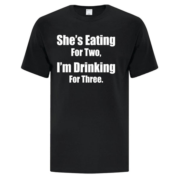 Eating For 2 Drinking For 3 - Custom T Shirts Canada by Printwell