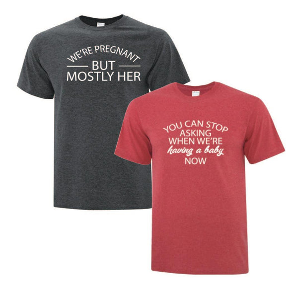 We're Pregnant His TShirts - Custom T Shirts Canada by Printwell